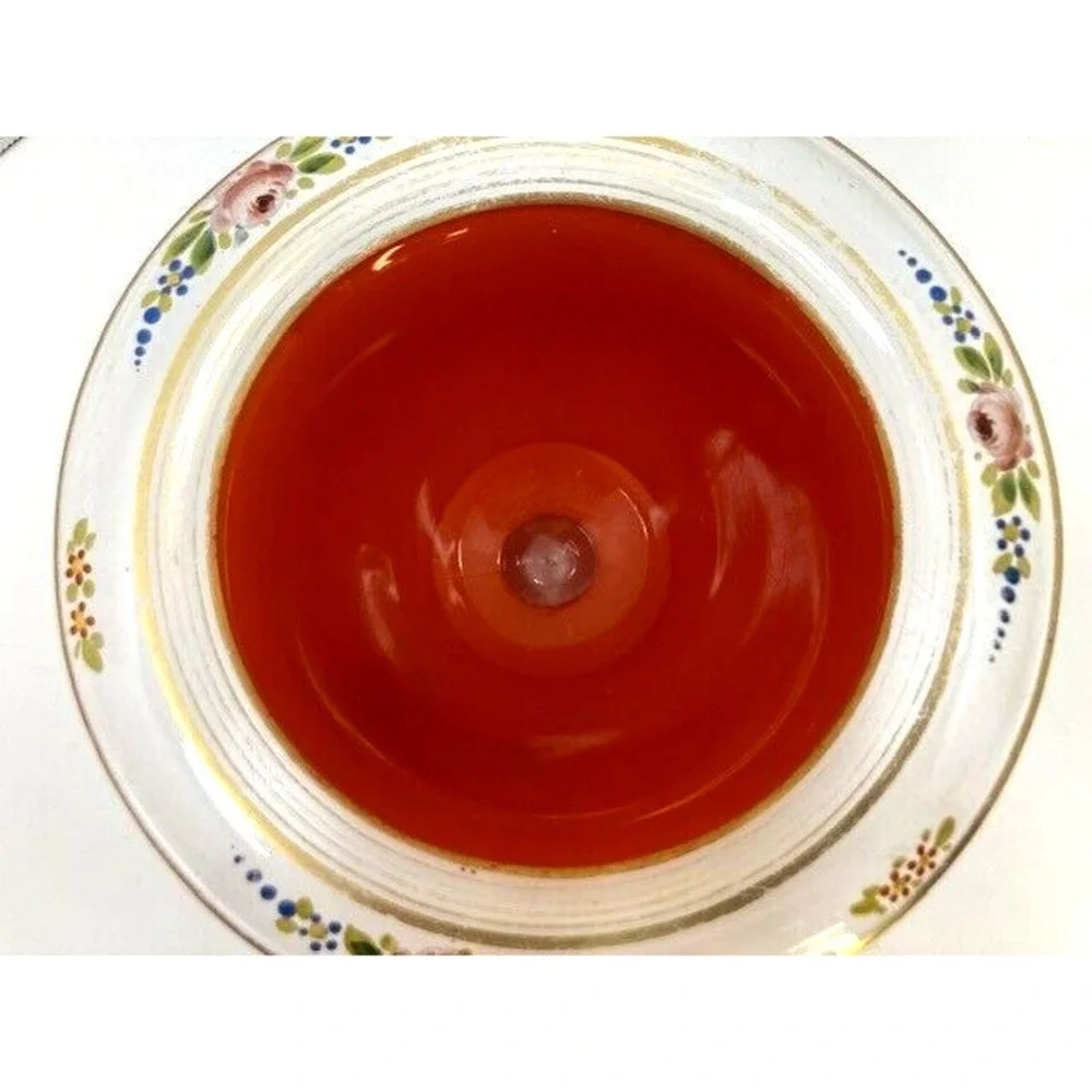 Rare Vtg Hand Painted Lancaster Marqurite Orange Flower Accent Glaze Bowl 1930‎